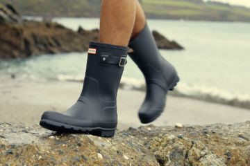 Hunter Original Short Boot gummistøvler til herre i svart med kort skaft og klassisk design