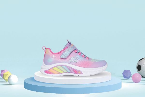 Bilde av Skechers S-Lights Rainbow – Blinkesko Barn (lilla/rosa)