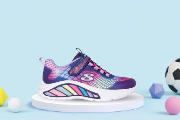 Bilde av Skechers S-Lights Rainbow – Blinkesko Barn (lilla/multi)