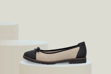 Bilde av rieker ballerina - Dame (beige/sort)