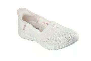 Skechers Slip-ins Seager Believe It komfortsko dame i off white