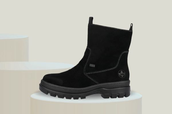 Rieker X8250-00 Flip-Grip brodd vinterstøvel til dame i svart