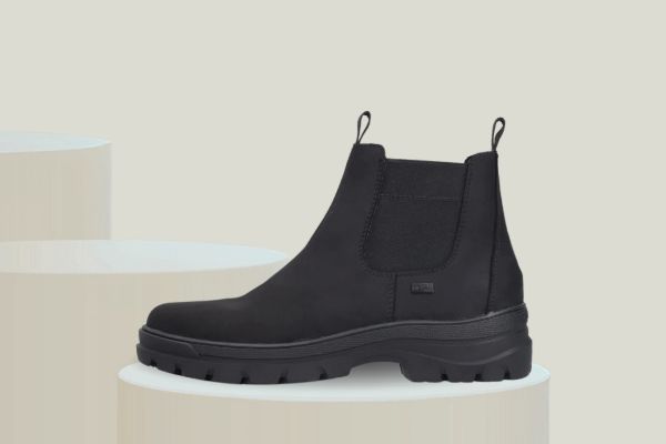 Rieker F5450-00 Flip-Grip vinter chelsea-boot til herre i sort