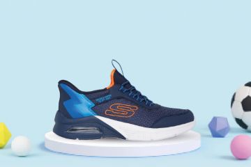 Skechers Microspec Max Brisk-Stripe sneaker til junior i navy og blå