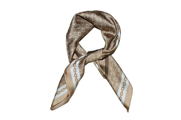 IntexScandia småmønstret skjerf 70x70 i beige