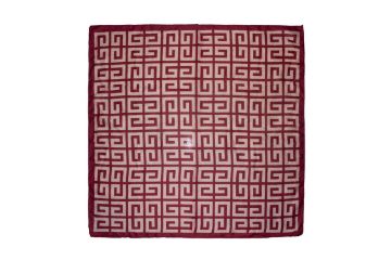 IntexScandia skjerf med mønster 65x65 i vinrød