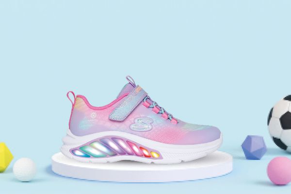 Bilde av Skechers S-Lights Rainbow – Blinkesko Barn (lilla/rosa)