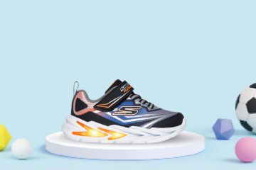 Skechers Flex-Glow Ultra blinkesko barn sort