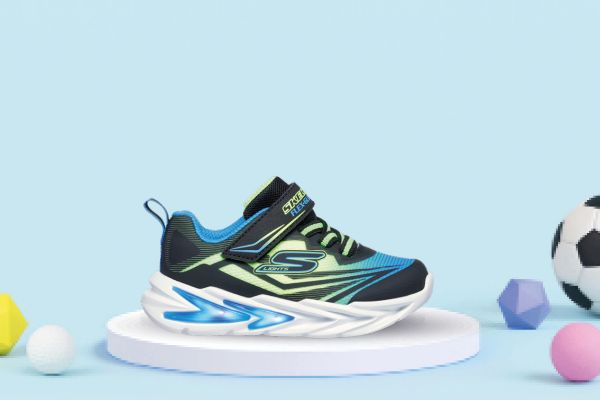 Skechers Flex-Glow Ultra blinkesko barn sort blå