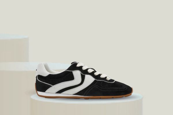 Steve Madden Abbi-SM dame sneakers sort semsket skinn klassisk design