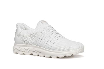 Geox Spherica Plus slip-in dame hvit lett pustende komfort sneaker