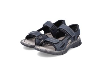 Rieker herresportsandal blå med borrelås komfortabel sandal til tur og fritid