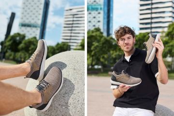 Rieker herresneakers beige lett og komfortabel fritidssko med sporty design