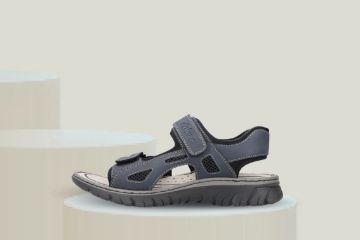Rieker herresportsandal blå med borrelås komfortabel sandal til tur og fritid