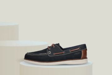 Rieker herresko blå i skinn komfortabel fritidssko med snøring og klassisk design