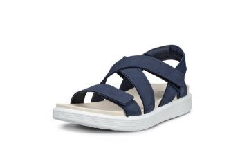 ECCO damesandal i marine nubuck skinn med kryssede remmer og god komfort til sommerbruk