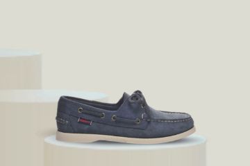 Sebago Portland seilersko til dame i blå semsket skinn med klassisk design og god komfort