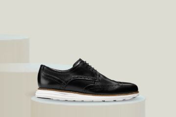 Cole Haan ØriginalGrand Wingtip Oxford herresko i sort skinn med brogue-detaljer