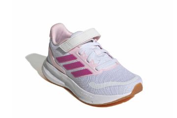 adidas Runfalcon 5 barn joggesko i hvit og rosa med borrelås og god demping