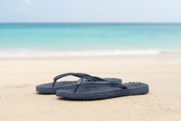 Ilse Jacobsen Cheerful01 flip-flop til dame i indigoblå med glitterremmer og komfortabel massasjesåle til strand og sommerbruk