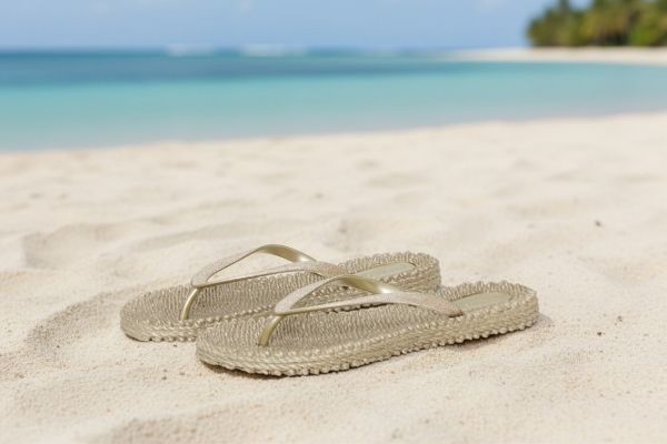 Ilse Jacobsen Cheerful01 flip-flop til dame i platin med glitterremmer og komfortabel massasjesåle til strand og sommerbruk
