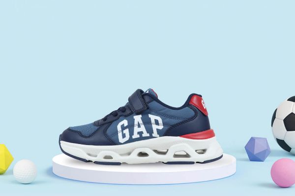 GAP San Francisco Kids sneakers barn blå med borrelås elastiske lisser og sporty lett såle