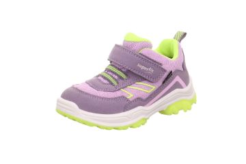 Superfit Jupiter GORE-TEX barnesko i lilla og rosa med borrelås elastiske lisser og grov såle til turbruk