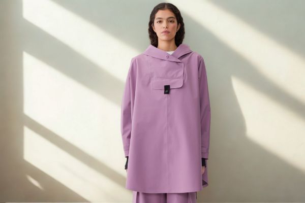 Bilde av blæst bergen poncho - Dame (violet)