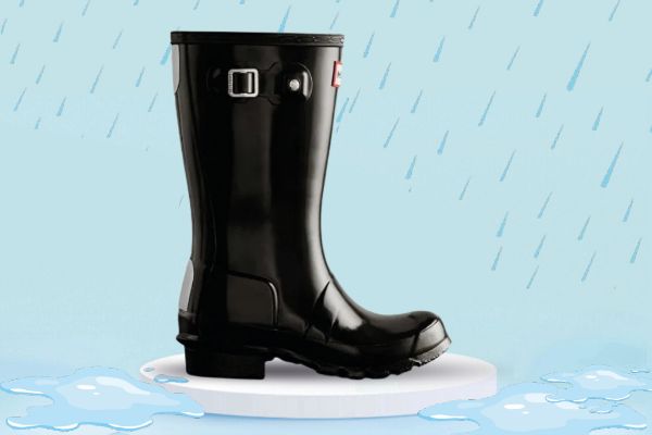 Hunter Junior Original Gloss Boot Black høyglanset sort gummistøvel til junior