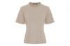 BTFCPH cream melange strikket t-skjorte til dame i cashmere og merinoull med feminine volangdetaljer ved hals og ermer.