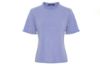 BTFCPH lavendel strikket t-skjorte til dame i cashmere og merinoull med feminine volangdetaljer ved hals og ermer.