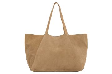 BTF CPH Suede Shopper 180081 Ivory i mykt semsket skinn med romslig design og lange skulderstropper.