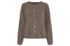 BTF EVA Cashmere Cardigan i ash brown melange til dame med knappelukking og myk cashmere- og merinoullkvalitet.