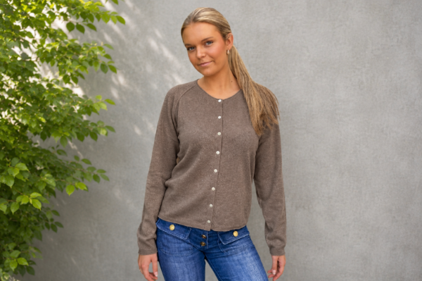 Bilde av BTF-CPH cashmere cardigan til dame (ash brown)