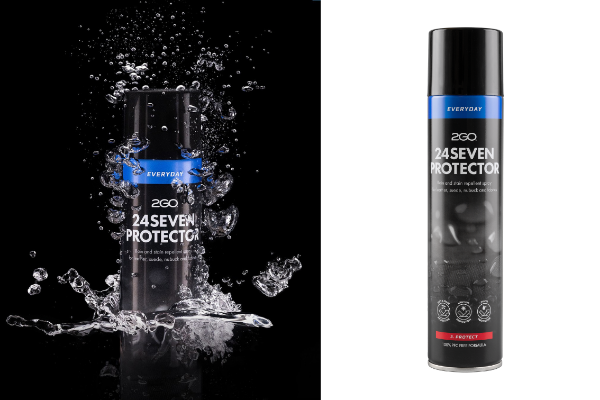 2GO 24Seven Protector impregneringsspray med kraftig vannavvisende beskyttelse for skinnsko, tekstilsko og støvler.