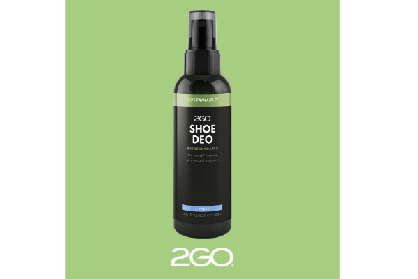 2GO Shoe Deo Sustainable biologisk nedbrytbar skodeodor som nøytraliserer dårlig lukt og frisker opp sko og sportsutstyr.