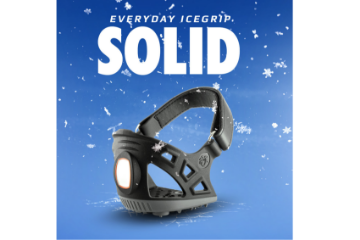 Solid hælbrodd med fem tungstenpigger og refleks som gir sikkert grep på snø og is.