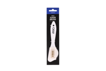 2GO Suede Brush med gummi, nylon og messingbust for rengjøring og vedlikehold av semsket skinn og nubuck.
