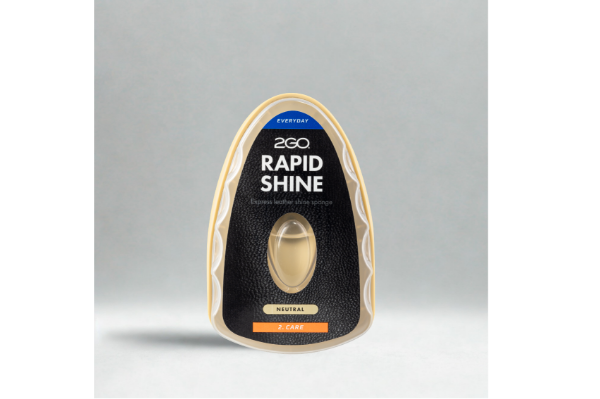 2GO Rapid Shine Neutral fargeløs pussesvamp som gir rask glans til skinnsko og syntetisk skinn i alle farger.