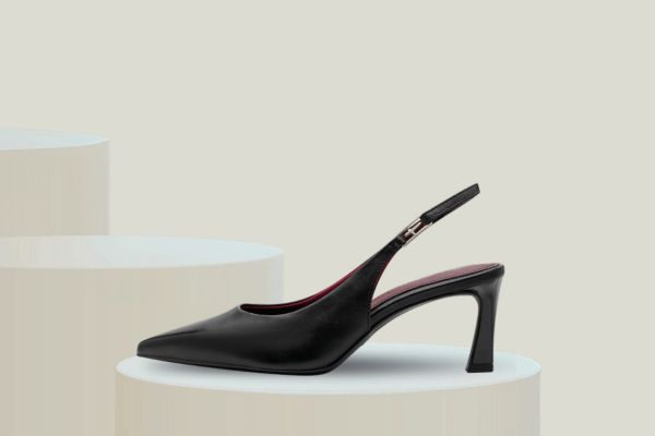 tamaris slingback pensko i svart til dame