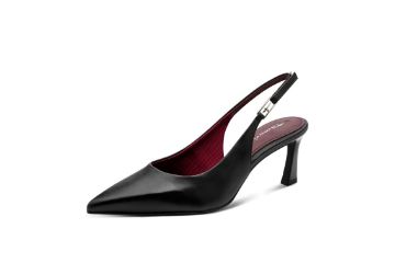 tamaris slingback pensko i svart til dame
