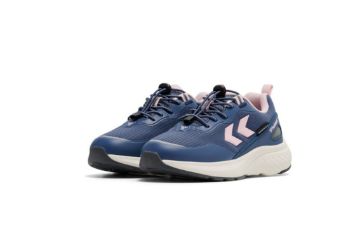 Hummel Creek Low TEX JR blå vanntett overgangssko til barn og junior med hummelTEX og strikklisser.