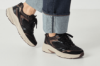 Tamaris 1-23799-47 sorte sneakers til dame med brune detaljer, glitter og uttakbar innersåle