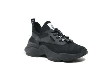 Steve Madden Match-E sorte sneakers til dame med chunky såle og hurtigsnøring.