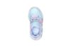 Skechers Care Bears Lil Snugs lyseblå blinkesko til barn med borrelås og lysende såle.