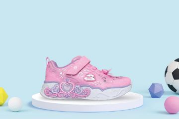 Skechers S-Lights Princess Steps rosa blinkesko til barn med prinsessedesign