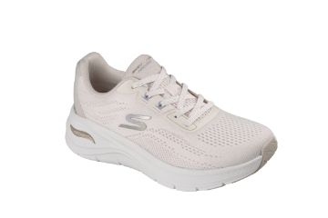 Skechers Arch Fit 3.0 Easy Flow lys beige sneakers til dame med fotbuestøtte