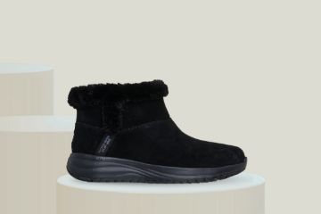 Svart Skechers On-The-Go Stellar Daphne vanntett ankelstøvel til dame i semsket skinn