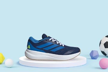 adidas Runfalcon 6 blå joggesko til junior med Cloudfoam-demping