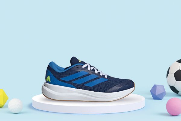 adidas Runfalcon 6 blå joggesko til junior med Cloudfoam-demping